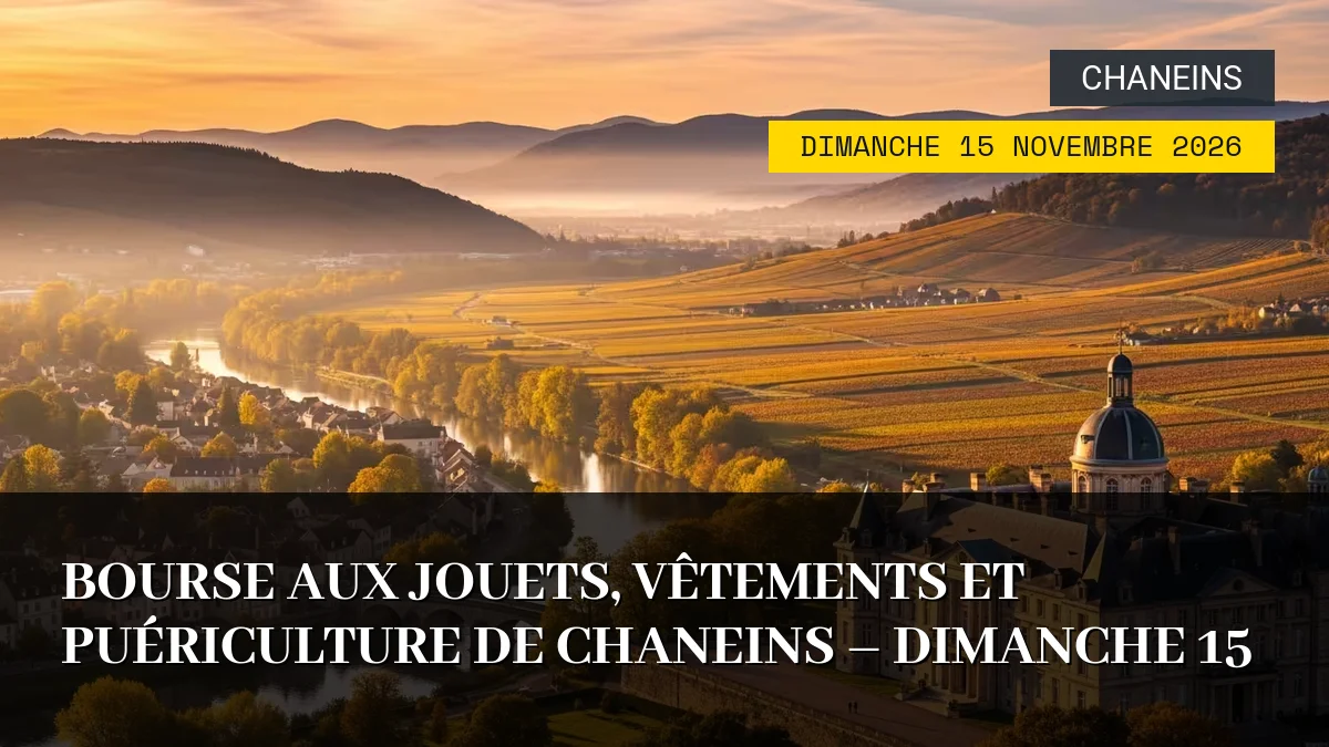 Affiche de l'événement : Bourse aux Jouets, Vêtements et Puériculture de Chaneins – Dimanche 15 Novembre 2026