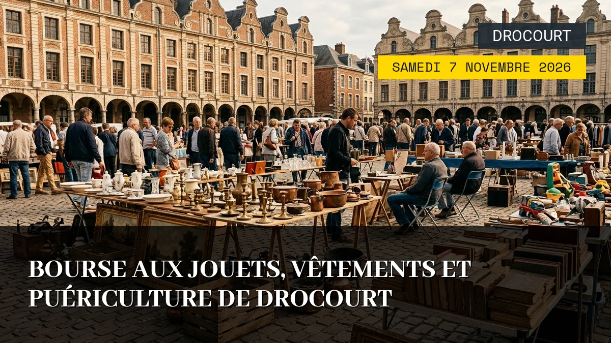 Affiche de l'événement : Bourse aux jouets, vêtements et puériculture de Drocourt – Samedi 7 Novembre 2026