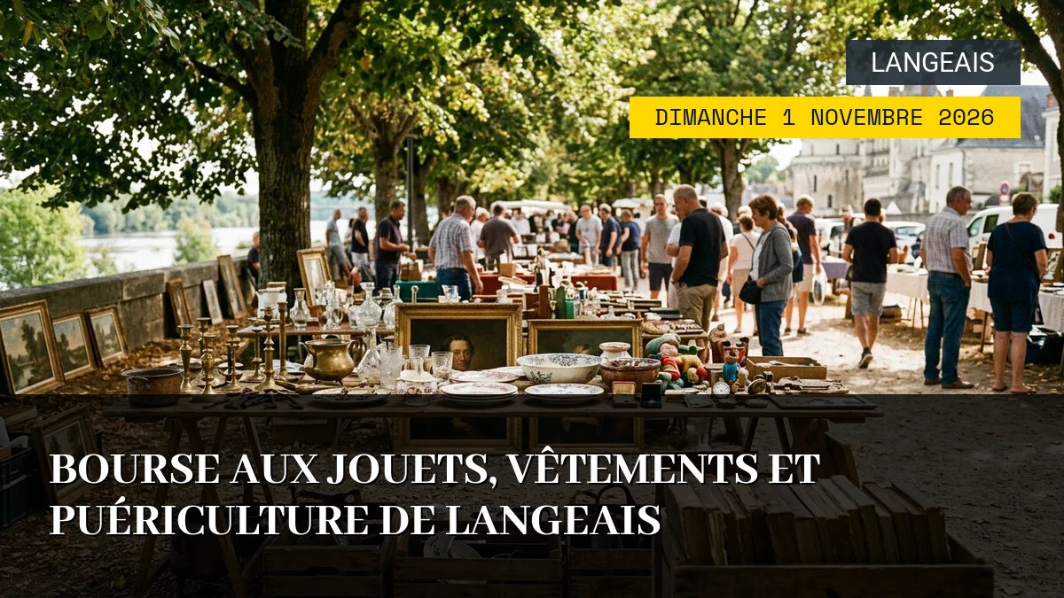 Affiche de l'événement : Bourse aux Jouets, Vêtements et Puériculture de Langeais – Dimanche 1 Novembre 2026