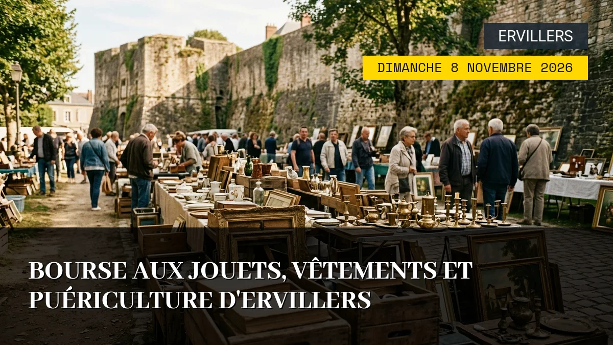 Affiche de l'événement : Bourse aux jouets, vêtements et puériculture d&rsquo;Ervillers – Dimanche 8 Novembre 2026