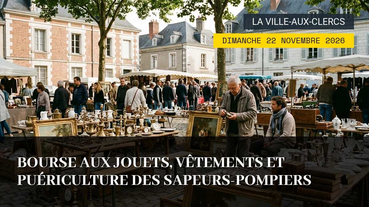 Affiche de l'événement : Bourse aux jouets, vêtements et puériculture des Sapeurs-Pompiers – Dimanche 22 Novembre 2026