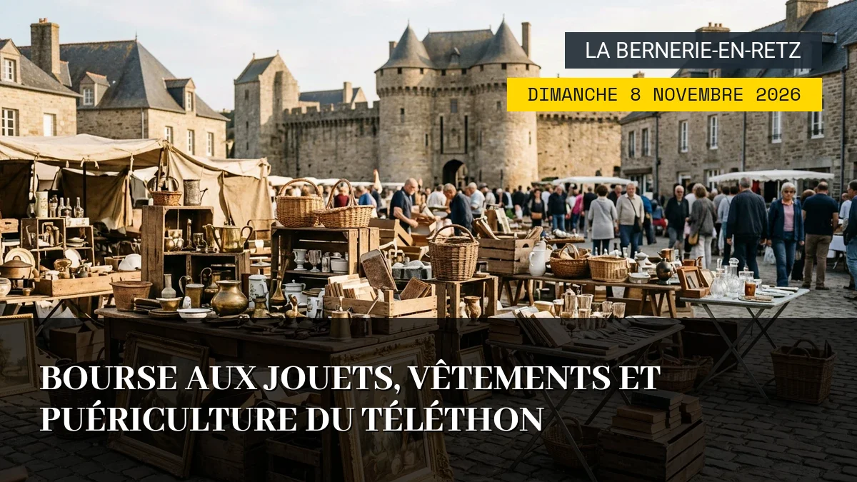 Affiche de l'événement : Bourse aux Jouets, Vêtements et Puériculture du Téléthon – Dimanche 8 Novembre 2026