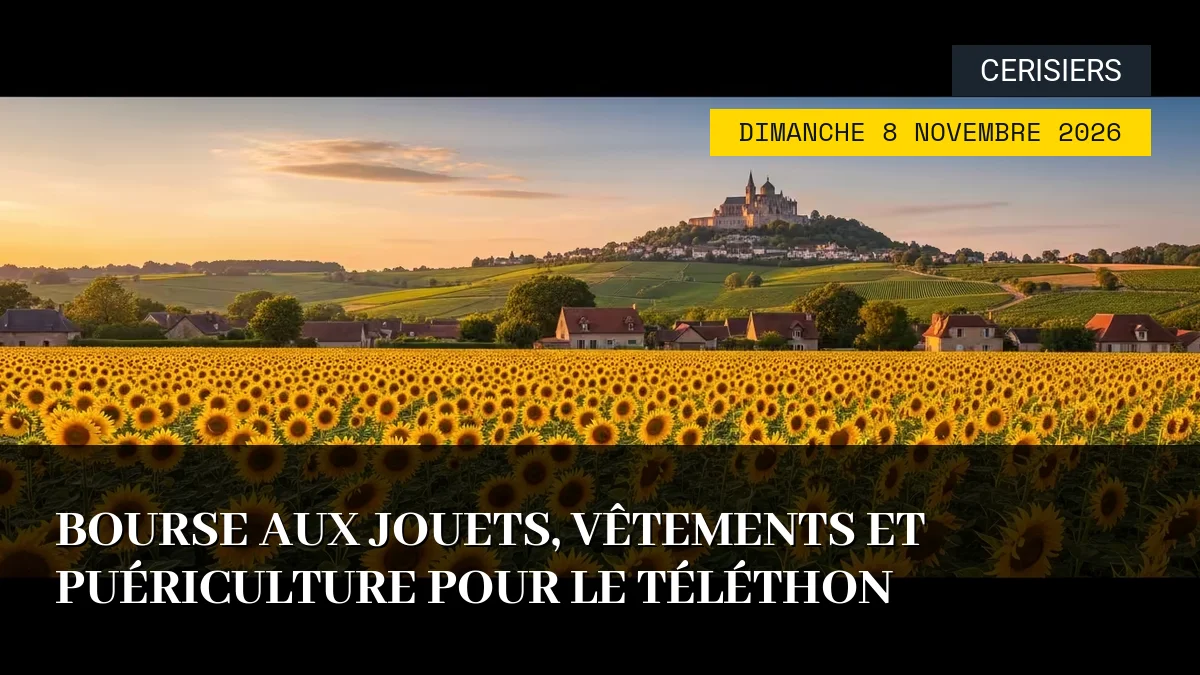 Affiche de l'événement : Bourse aux Jouets, Vêtements et Puériculture pour le Téléthon – Dimanche 8 Novembre 2026