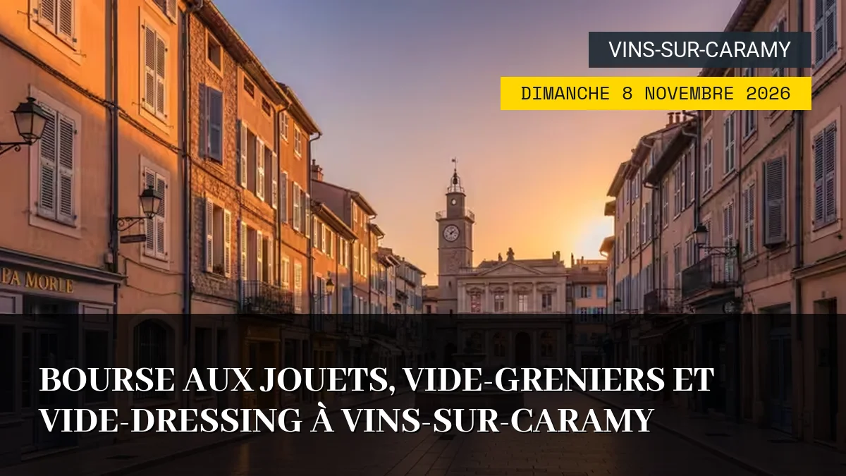 Affiche de l'événement : Bourse aux jouets, vide-greniers et vide-dressing à Vins-sur-Caramy – Dimanche 8 Novembre 2026