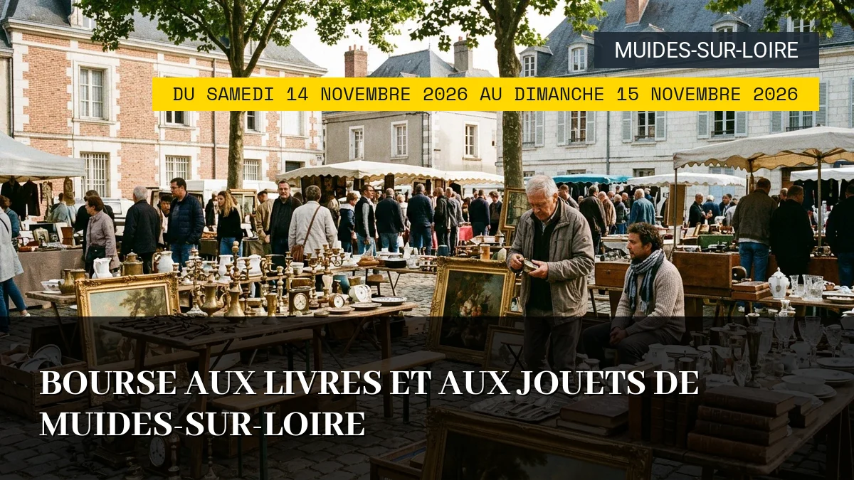 Affiche de l'événement : Bourse aux livres et aux jouets de Muides-sur-Loire – Du Samedi 14 Novembre 2026 au Dimanche 15 Novembre 2026