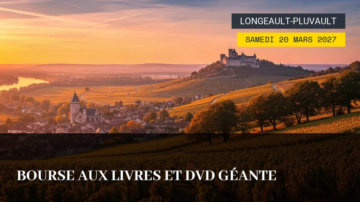 Affiche de l'événement : Bourse aux Livres et DVD Géante – Samedi 20 Mars 2027