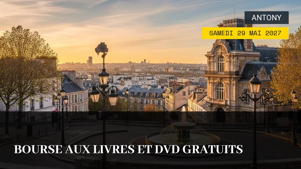 Affiche de l'événement : Bourse aux Livres et DVD Gratuits – Samedi 29 Mai 2027