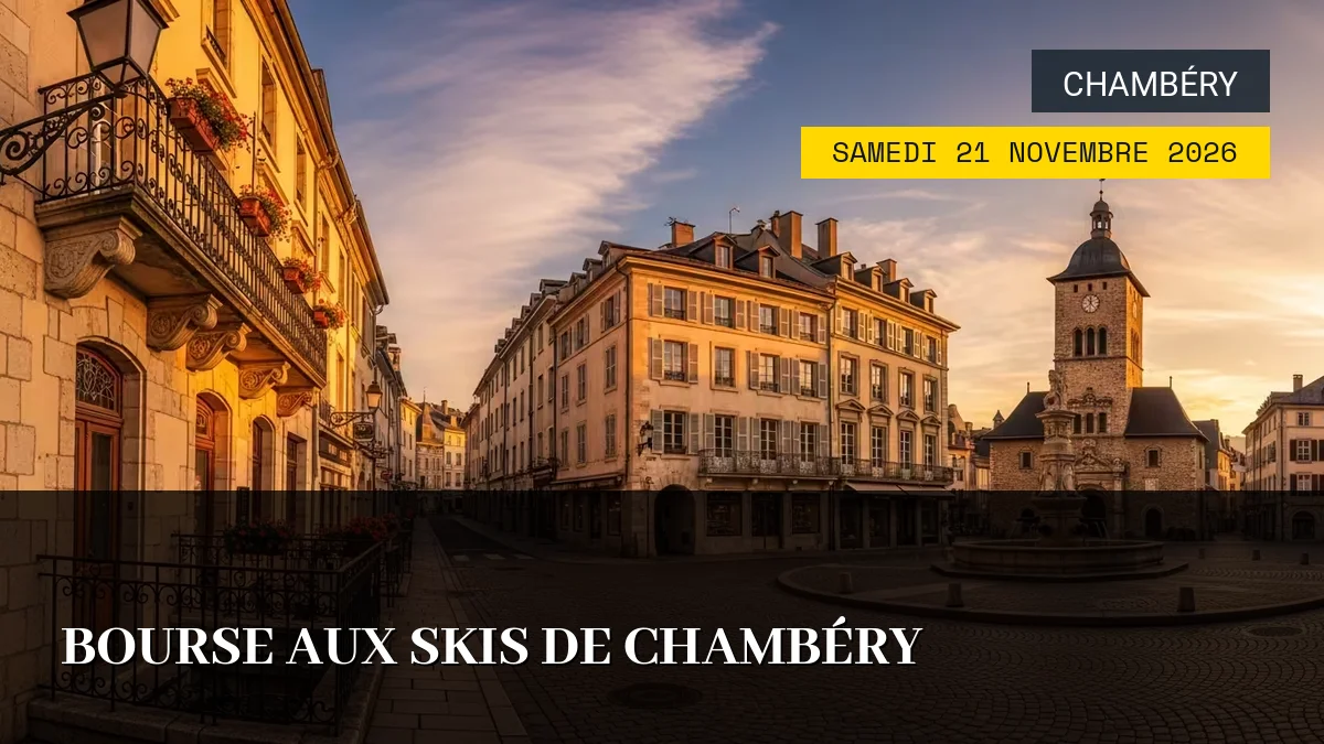 Affiche de l'événement : Bourse aux Skis de Chambéry – Samedi 21 Novembre 2026