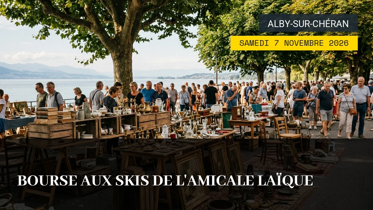 Affiche de l'événement : Bourse aux Skis de l&rsquo;Amicale Laïque – Samedi 7 Novembre 2026