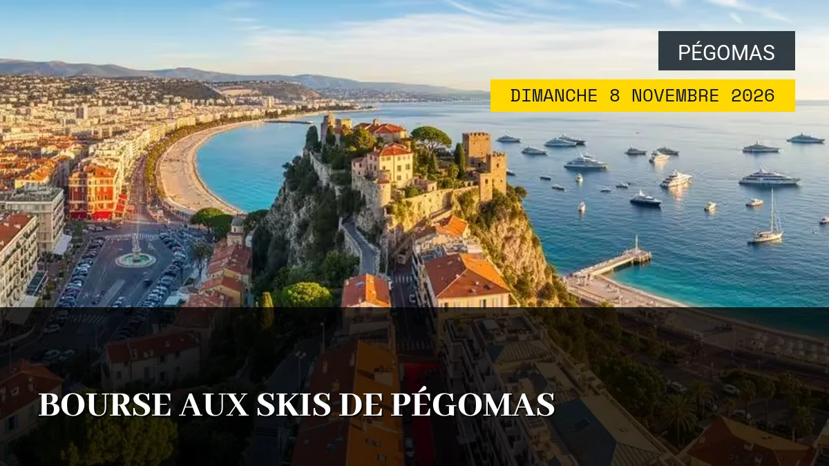 Affiche de l'événement : Bourse aux Skis de Pégomas – Dimanche 8 Novembre 2026