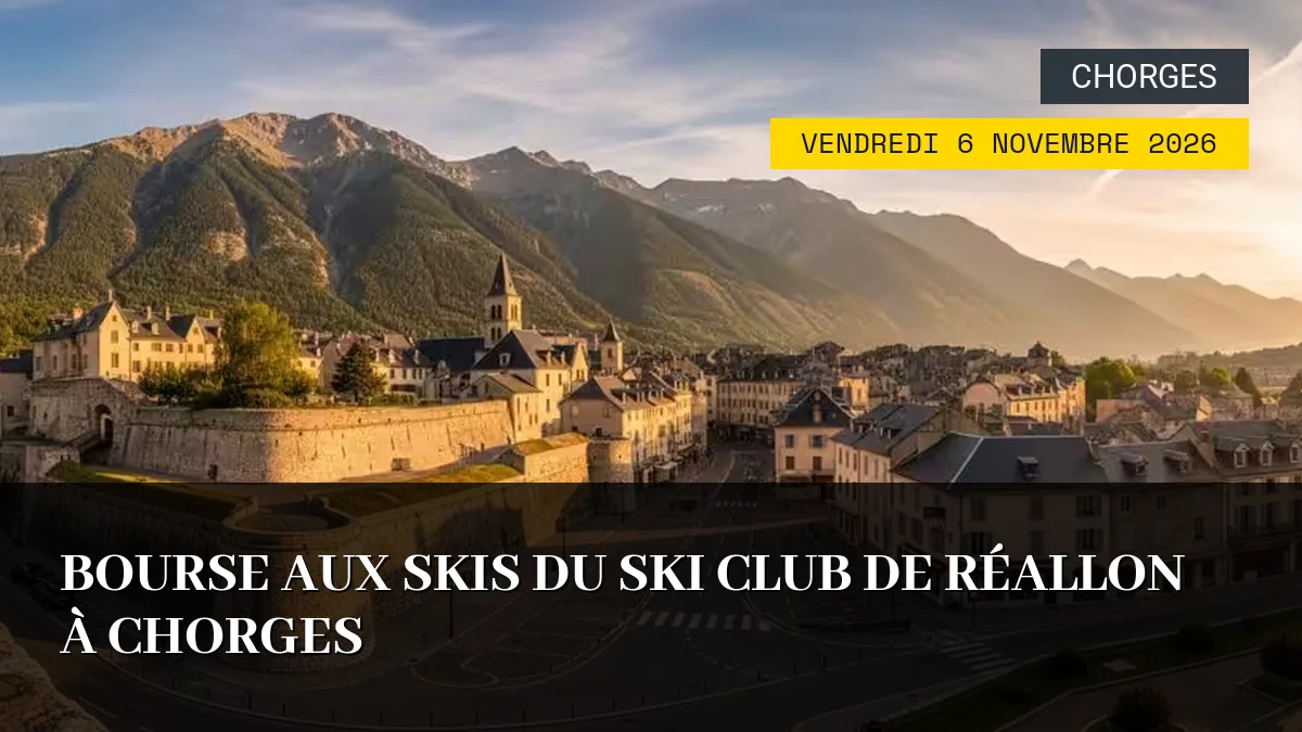 Affiche de l'événement : Bourse aux Skis du Ski Club de Réallon à Chorges – Vendredi 6 Novembre 2026