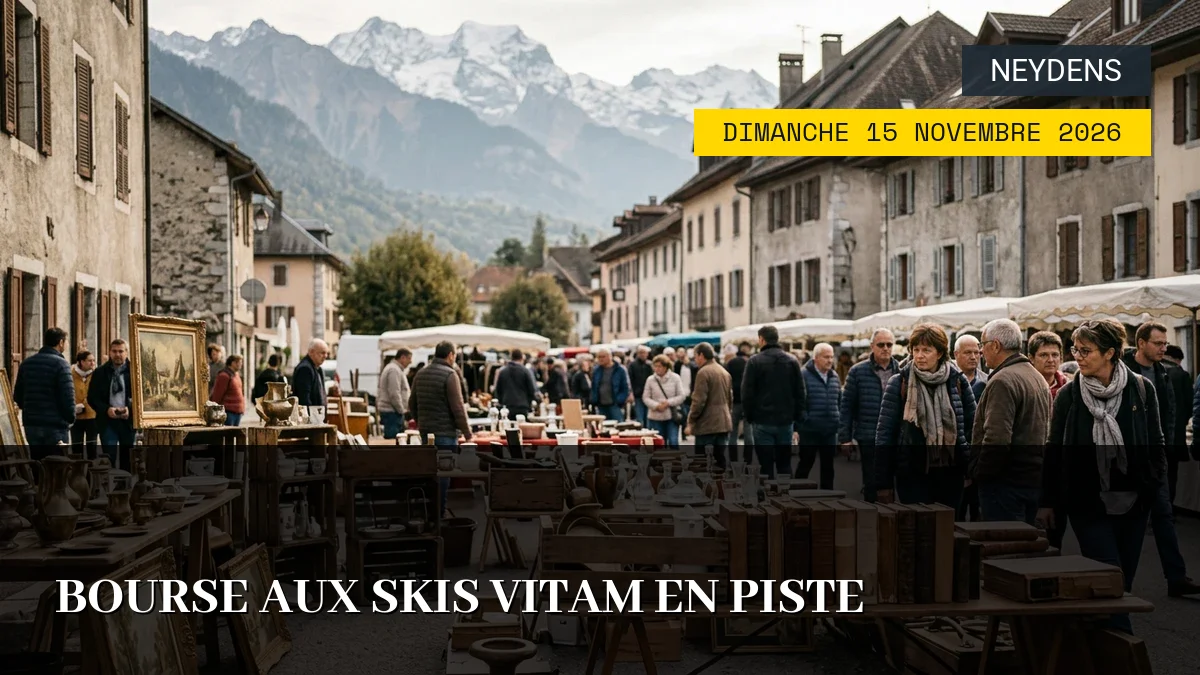 Affiche de l'événement : Bourse aux Skis Vitam en Piste – Dimanche 15 Novembre 2026