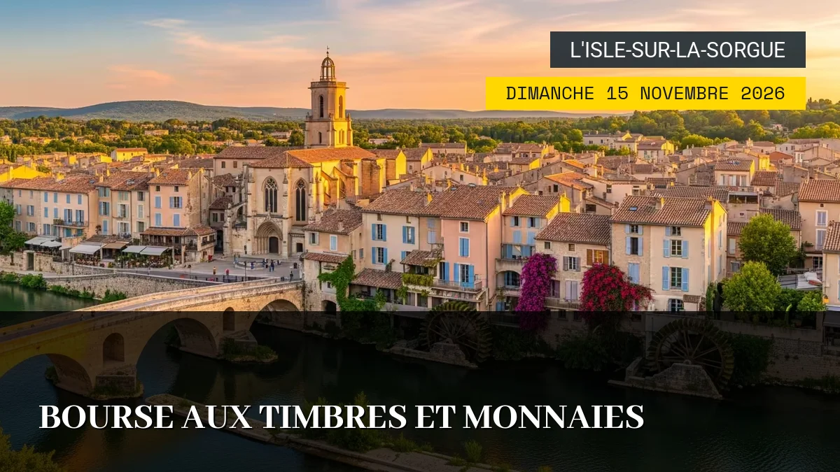 Affiche de l'événement : Bourse aux Timbres et Monnaies – Dimanche 15 Novembre 2026