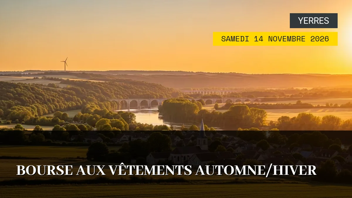 Affiche de l'événement : Bourse aux Vêtements Automne/Hiver – Samedi 14 Novembre 2026