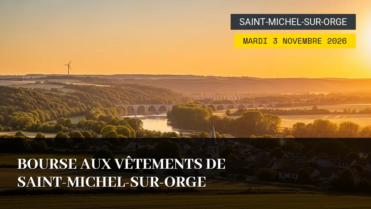 Affiche de l'événement : Bourse aux Vêtements de Saint-Michel-sur-Orge – Mardi 3 Novembre 2026