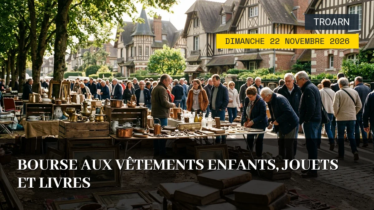 Affiche de l'événement : Bourse aux vêtements enfants, jouets et livres – Dimanche 22 Novembre 2026