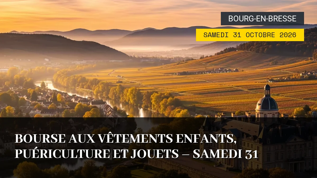 Affiche de l'événement : Bourse aux Vêtements Enfants, Puériculture et Jouets – Samedi 31 Octobre 2026