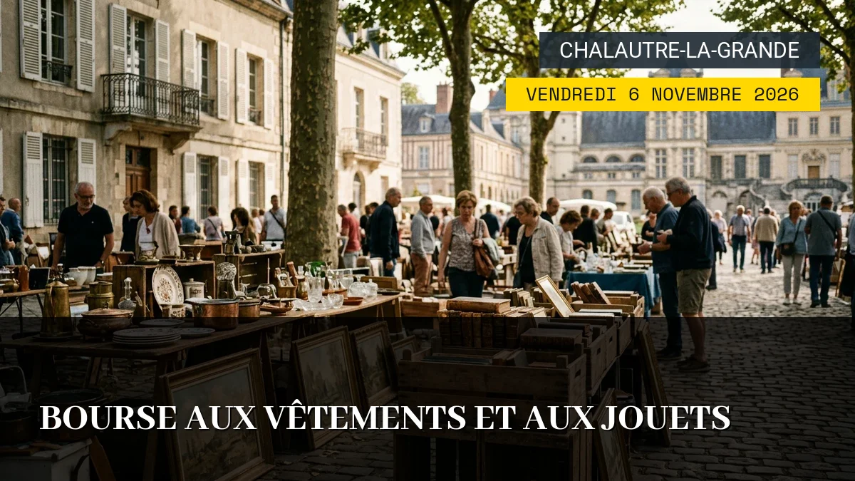 Affiche de l'événement : Bourse aux Vêtements et aux Jouets — Du Vendredi 6 Novembre 2026 au Dimanche 8 Novembre 2026