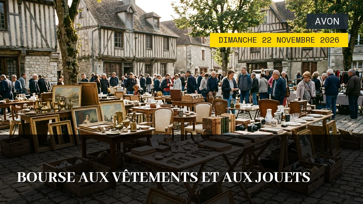 Affiche de l'événement : Bourse aux Vêtements et aux Jouets – Dimanche 22 Novembre 2026