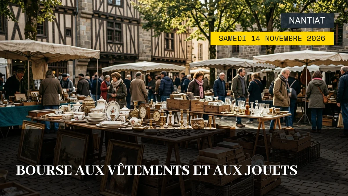 Affiche de l'événement : Bourse aux Vêtements et aux Jouets – Samedi 14 Novembre 2026