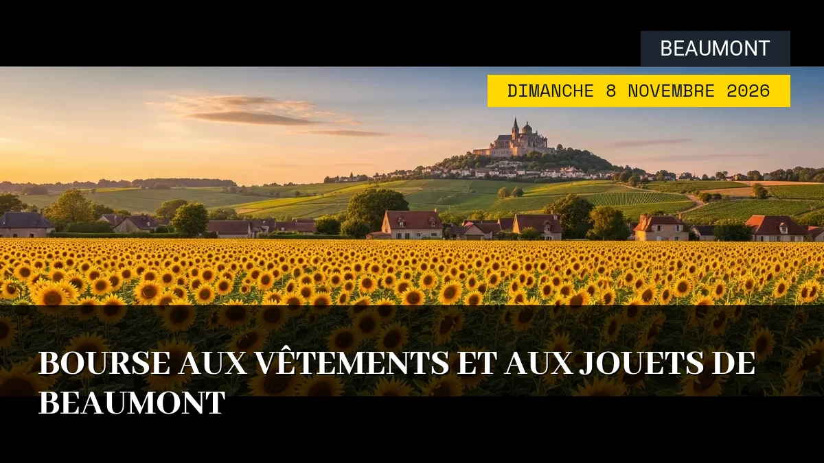 Affiche de l'événement : Bourse aux Vêtements et aux Jouets de Beaumont – Dimanche 8 Novembre 2026