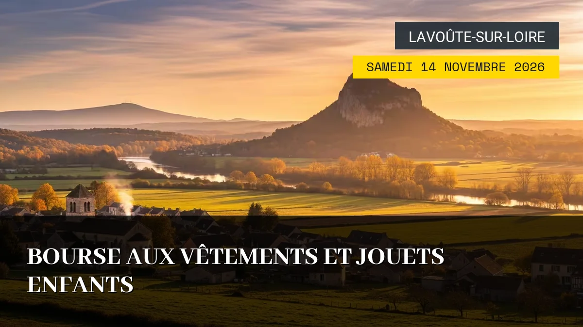 Affiche de l'événement : Bourse aux Vêtements et Jouets Enfants – Samedi 14 Novembre 2026