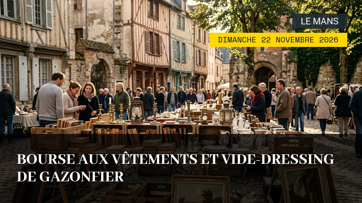 Affiche de l'événement : Bourse aux Vêtements et Vide-Dressing de Gazonfier – Dimanche 22 Novembre 2026