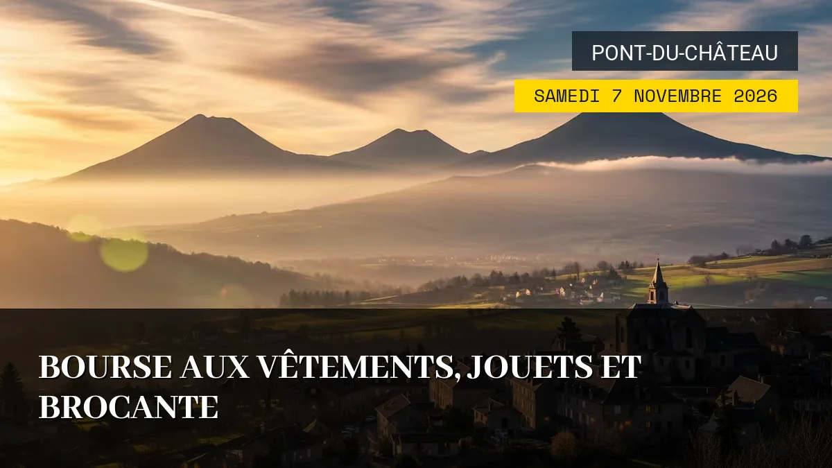 Affiche de l'événement : Bourse aux vêtements, jouets et brocante – Samedi 7 Novembre 2026