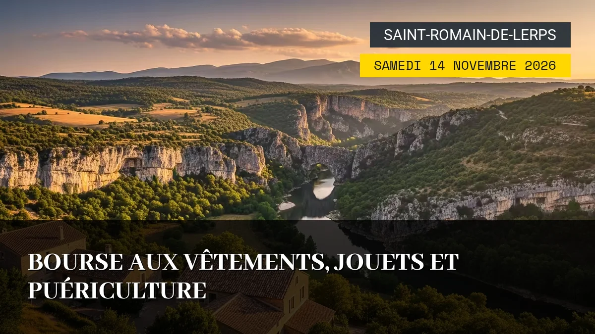 Affiche de l'événement : Bourse aux Vêtements, Jouets et Puériculture – Samedi 14 Novembre 2026