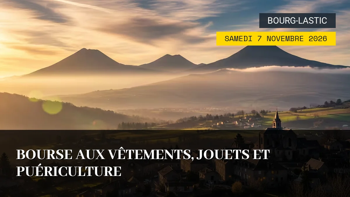 Affiche de l'événement : Bourse aux Vêtements, Jouets et Puériculture – Samedi 7 Novembre 2026
