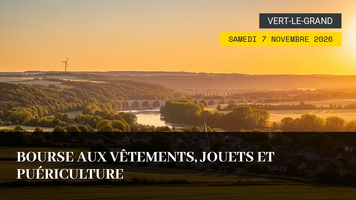 Affiche de l'événement : Bourse aux Vêtements, Jouets et Puériculture – Samedi 7 Novembre 2026