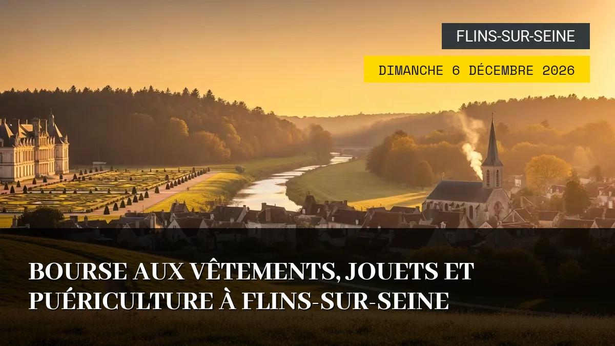 Affiche de l'événement : Bourse aux Vêtements, Jouets et Puériculture à Flins-sur-Seine – Dimanche 6 Décembre 2026