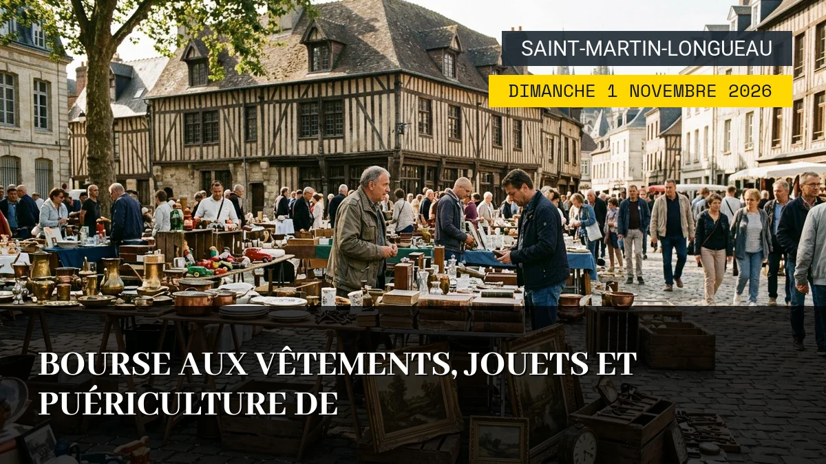 Affiche de l'événement : Bourse aux vêtements, jouets et puériculture de Saint-Martin-Longueau – Dimanche 1 Novembre 2026