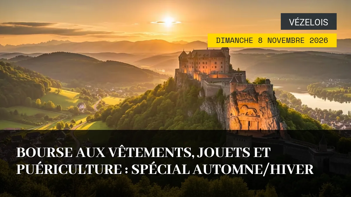 Affiche de l'événement : Bourse aux Vêtements, Jouets et Puériculture : Spécial Automne/Hiver – Dimanche 8 Novembre 2026
