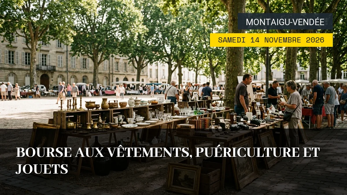 Affiche de l'événement : Bourse aux Vêtements, Puériculture et Jouets – Samedi 14 Novembre 2026