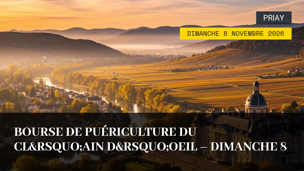 Affiche de l'événement : Bourse de Puériculture du Cl&rsquo;ain d&rsquo;Oeil – Dimanche 8 Novembre 2026