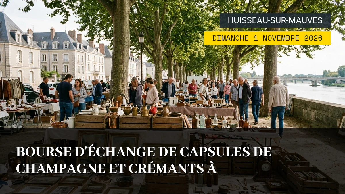Affiche de l'événement : Bourse d&rsquo;échange de capsules de champagne et crémants à Huisseau-sur-Mauves – Dimanche 1 Novembre 2026
