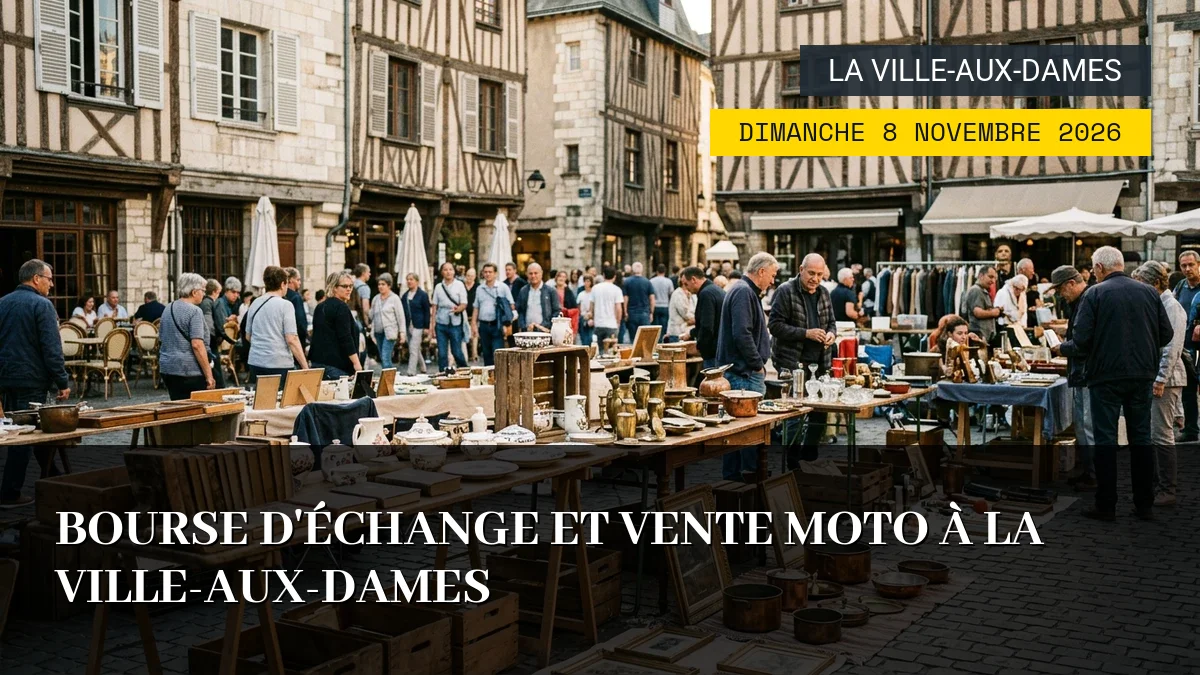 Affiche de l'événement : Bourse d&rsquo;Échange et Vente Moto à La Ville-aux-Dames – Dimanche 8 Novembre 2026