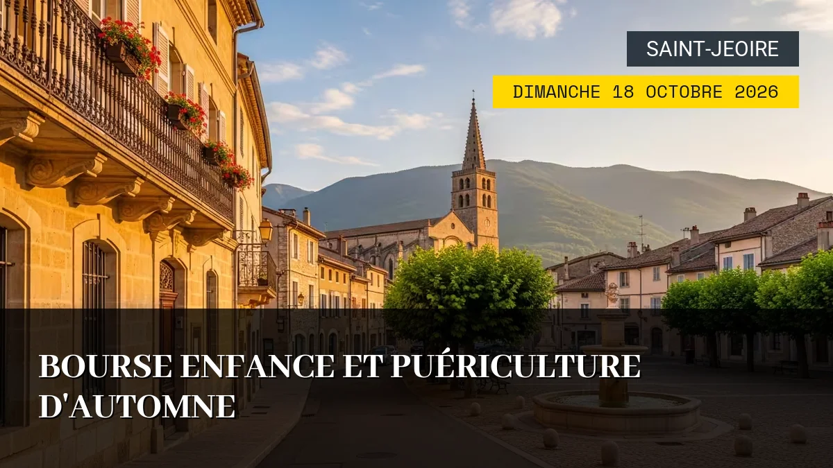 Affiche de l'événement : Bourse Enfance et Puériculture d&rsquo;Automne – Dimanche 18 Octobre 2026