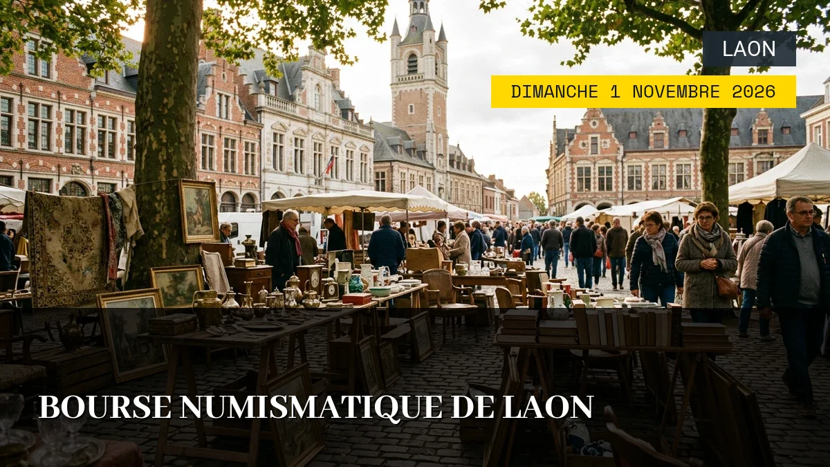 Affiche de l'événement : Bourse Numismatique de Laon – Dimanche 1 Novembre 2026