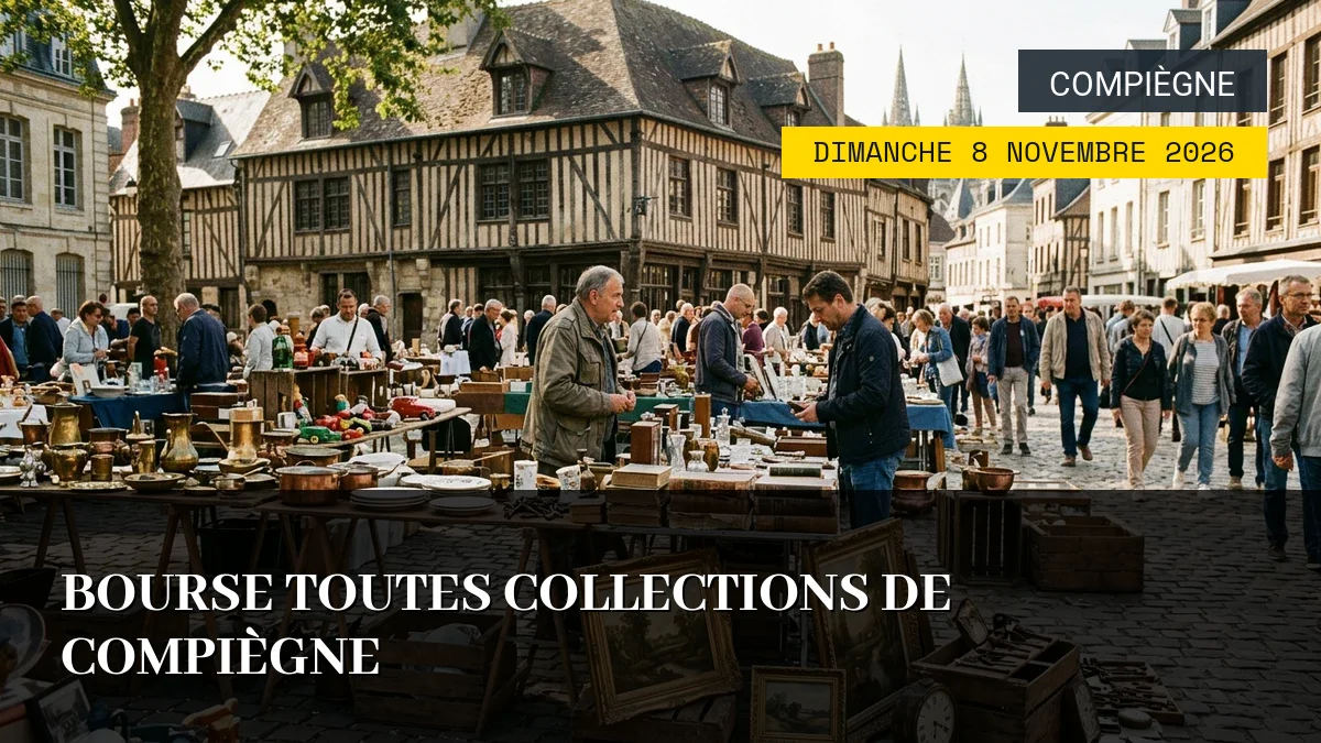 Affiche de l'événement : Bourse toutes collections de Compiègne – Dimanche 8 Novembre 2026