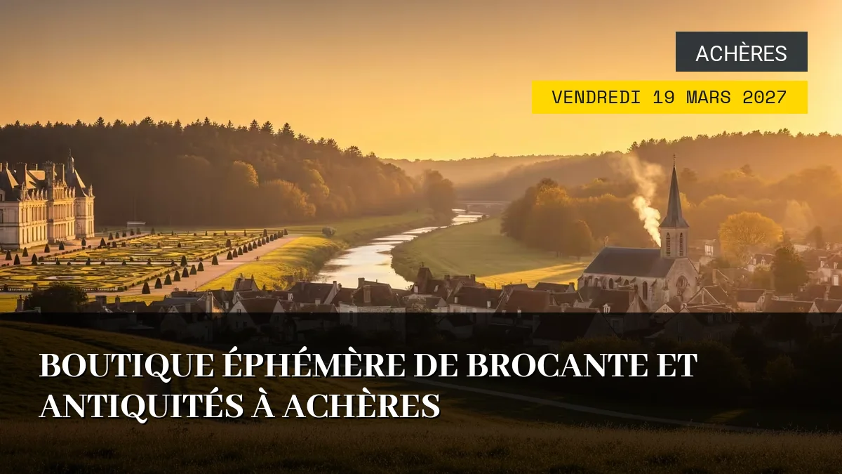 Affiche de l'événement : Boutique Éphémère de Brocante et Antiquités à Achères – Vendredi 19 Mars 2027