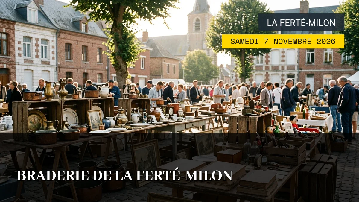 Affiche de l'événement : Braderie de La Ferté-Milon – Samedi 7 Novembre 2026