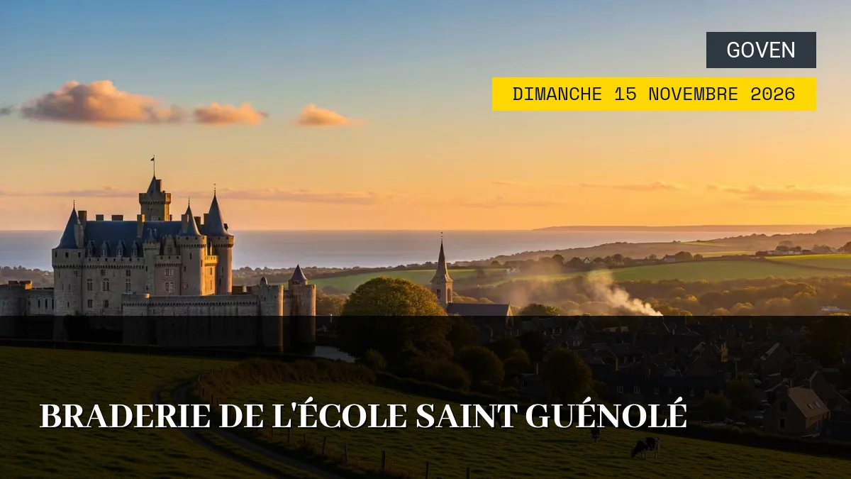 Affiche de l'événement : Braderie de l&rsquo;École Saint Guénolé – Dimanche 15 Novembre 2026
