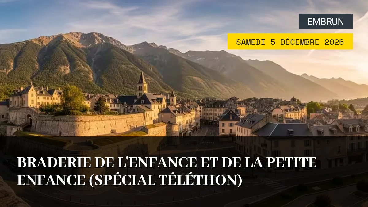 Affiche de l'événement : Braderie de l&rsquo;Enfance et de la Petite Enfance (Spécial Téléthon) – Samedi 5 Décembre 2026