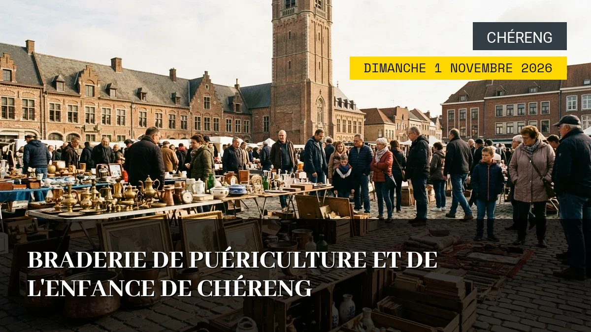 Affiche de l'événement : Braderie de puériculture et de l&rsquo;enfance de Chéreng – Dimanche 1 Novembre 2026