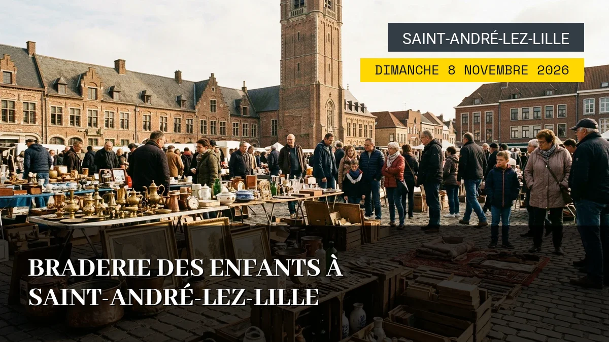 Affiche de l'événement : Braderie des enfants à Saint-André-lez-Lille – Dimanche 8 Novembre 2026