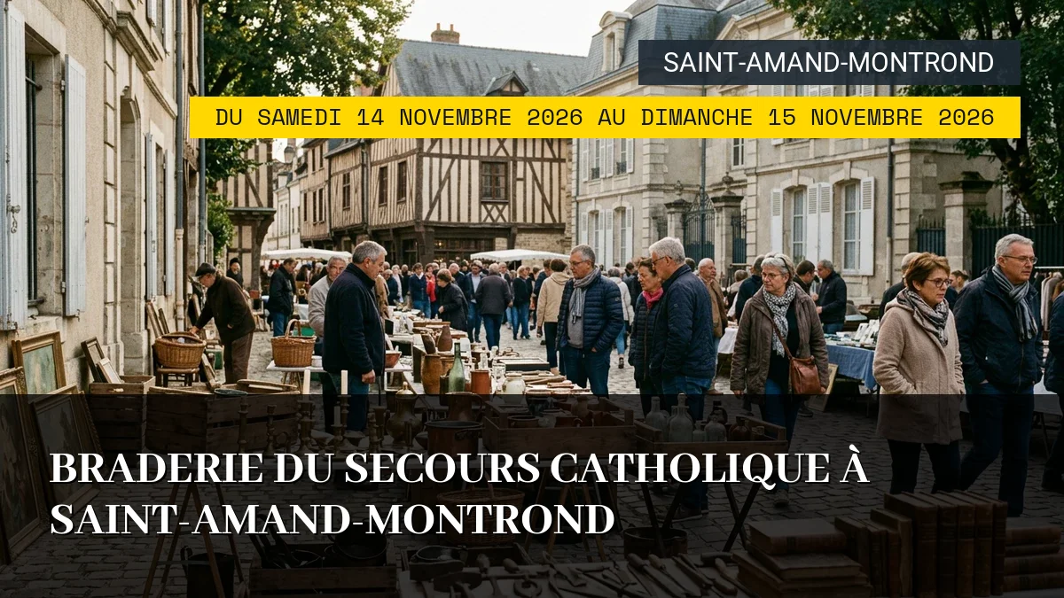 Affiche de l'événement : Braderie du Secours Catholique à Saint-Amand-Montrond – Du Samedi 14 Novembre 2026 au Dimanche 15 Novembre 2026