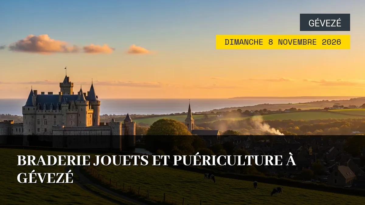 Affiche de l'événement : Braderie Jouets et Puériculture à Gévezé – Dimanche 8 Novembre 2026