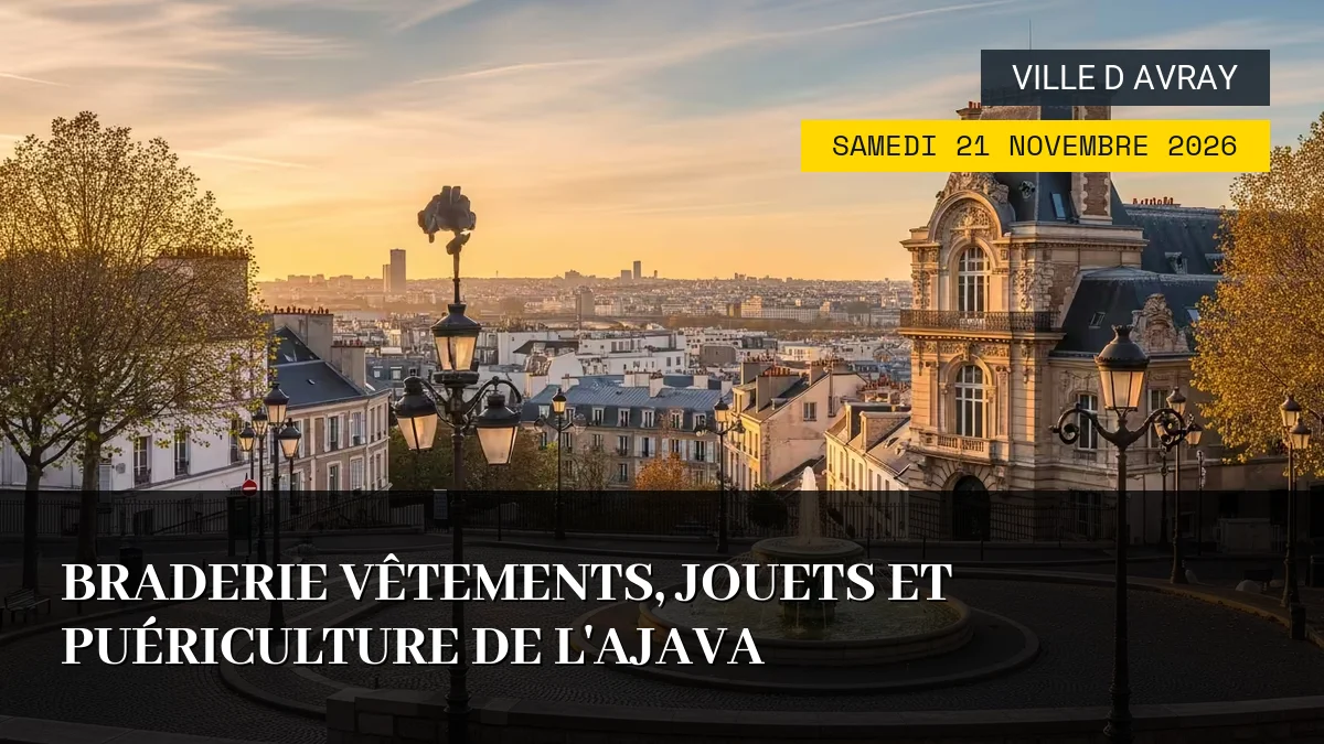 Affiche de l'événement : Braderie Vêtements, Jouets et Puériculture de l&rsquo;AJAVA – Samedi 21 Novembre 2026